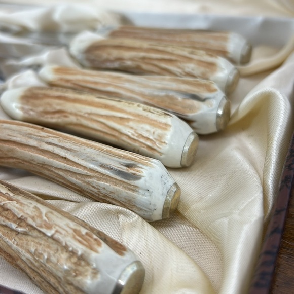 Vintage Stagmaster Steak Knives Stainless Steel Made in England Antler Host Meal - Picture 5 of 8